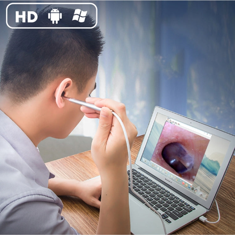 1MP HD Visual Ear Nose Tooth Endoscope Borescope with 6 LEDs, Lens Diameter: 3.9mm(Silver) -  by PMC TechLife | Online Shopping South Africa | PMC TechLife