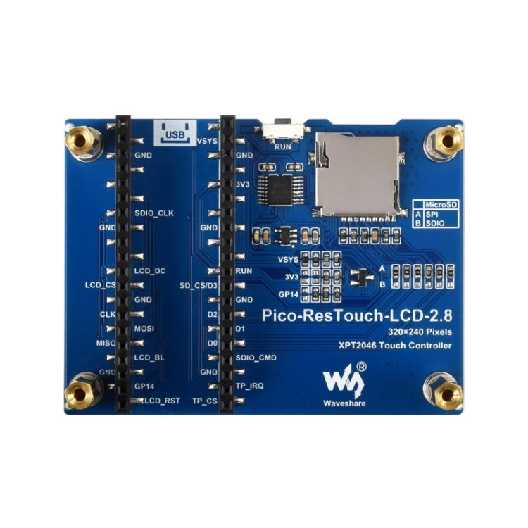 WAVESHARE 2.8 inch 262K Colors 320 x 240 Pixel Touch Display Module for Raspberry Pi Pico, SPI Interface - LCD & LED Display Module by WAVESHARE | Online Shopping South Africa | PMC Jewellery | Buy Now Pay Later Mobicred