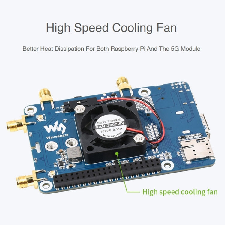 Waveshare RM500U-CN 5G HAT Quad Antennas LTE-A Multi Band Module Board for Raspberry Pi - free shipping - PMC TechLife - Order now!