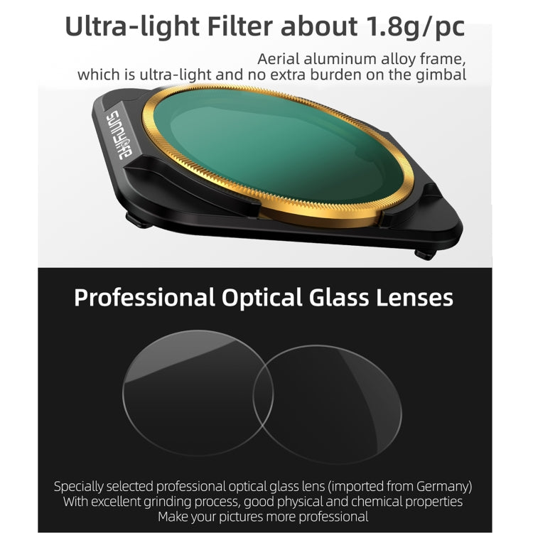 Sunnylife A2S-FI9343 ND64PL Lens Filter for DJI Air 2S - free shipping - PMC TechLife - Order now!