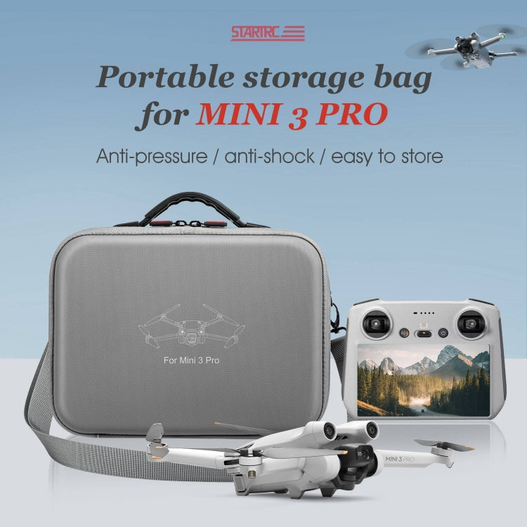 For DJI Mini 3 Pro / RC with Screen STARTRC Waterproof Shoulder Storage Bag Handbag(Grey) - Carry Cases & Bags by STARTRC | Online Shopping South Africa | PMC TechLife | Buy Now Pay Later Mobicred