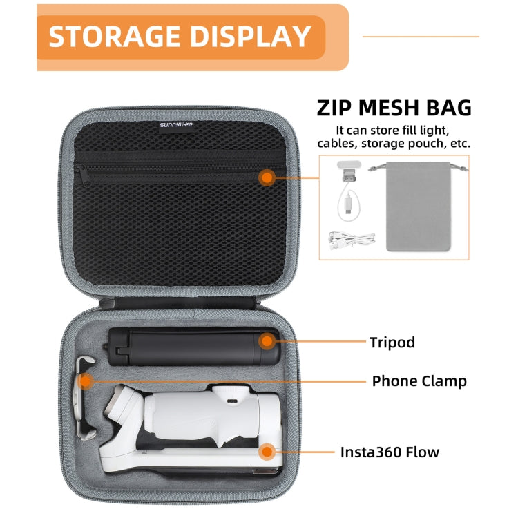For Insta360 Flow Gimbal Sunnylife Portable Storage Bag Box (Grey) - Others by Sunnylife | Online Shopping South Africa | PMC TechLife | Buy Now Pay Later Mobicred