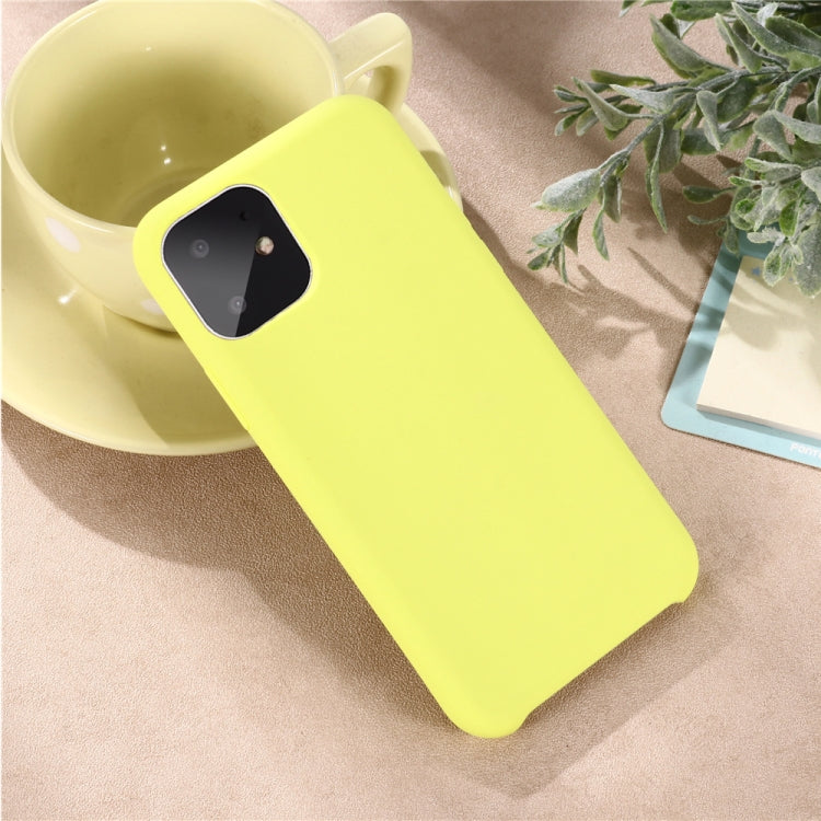 For iPhone 11 Solid Color Liquid Silicone Shockproof Case (Yellow) - iPhone 11 Cases by PMC TechLife | Online Shopping South Africa | PMC TechLife