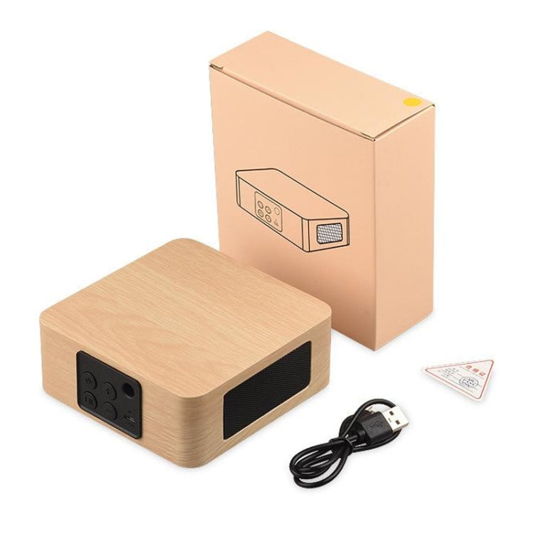 Q1A Bluetooth 4.2 Mini Wooden Double Horns Bluetooth Speaker(Yellow Wood Texture) - Mini Speaker by PMC Jewellery | Online Shopping South Africa | PMC Jewellery