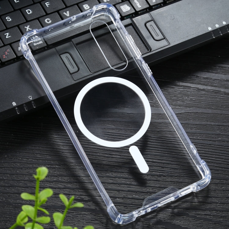 For Huawei P30 Magsafe Case Clear Four-corner Airbag Shockproof PC + TPU Case with Magnetic(Transparent) - free shipping - PMC TechLife - Order now!