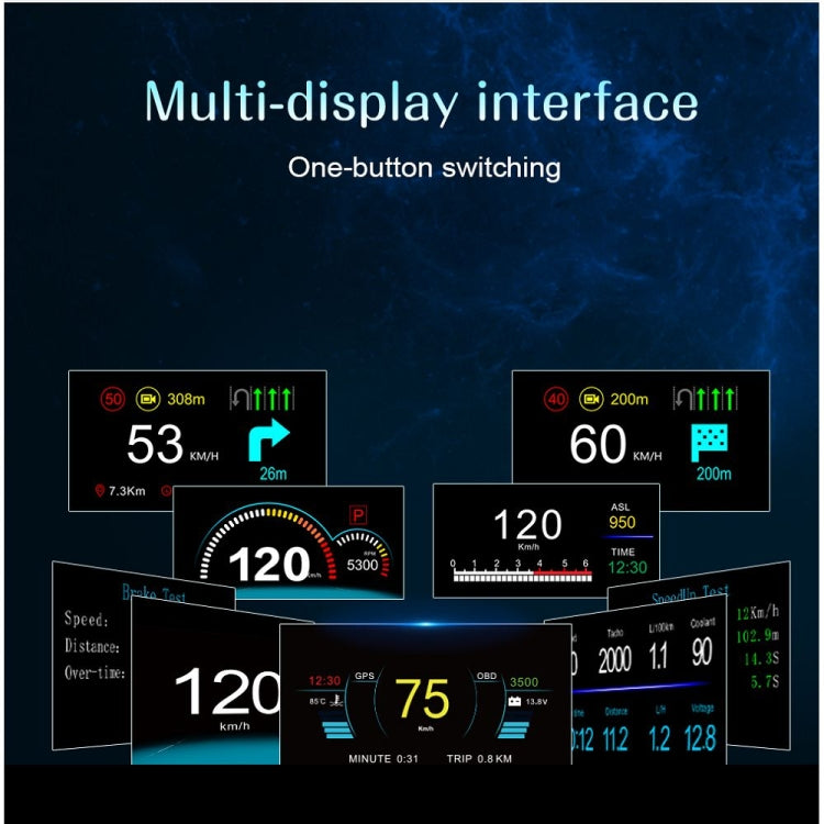 C1 OBD2 + GPS Mode Car HUD Head-up Display Compass / Speed / Water Temperature / Voltage Display / Speed / Fault Alarm / Navigation Function - free shipping - PMC TechLife - Order now!