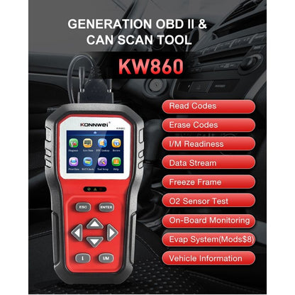 KONNWEI KW860 Car 2.8 inch TFT Color Screen Battery Tester Support 8 Languages / I Key Analysis Function - Code Readers & Scan Tools by KONNWEI | Online Shopping South Africa | PMC Jewellery | Buy Now Pay Later Mobicred