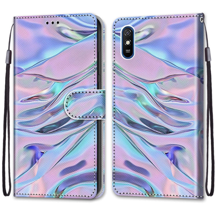 For Xiaomi Redmi 9A Coloured Drawing Cross Texture Horizontal Flip PU Leather Case with Holder & Card Slots & Wallet & Lanyard(Fluorescent Water Texture) - Xiaomi Cases by PMC Jewellery | Online Shopping South Africa | PMC Jewellery