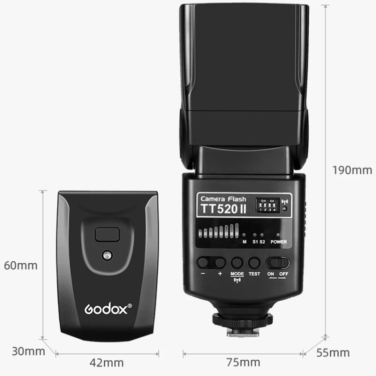 Godox TT520II 433MHZ Wireless 1/300s-1/2000s HSS Flash Speedlite Camera Top Fill Light for Canon / Nikon DSLR Cameras(Black) - Shoe Mount Flashes by Godox | Online Shopping South Africa | PMC Jewellery | Buy Now Pay Later Mobicred