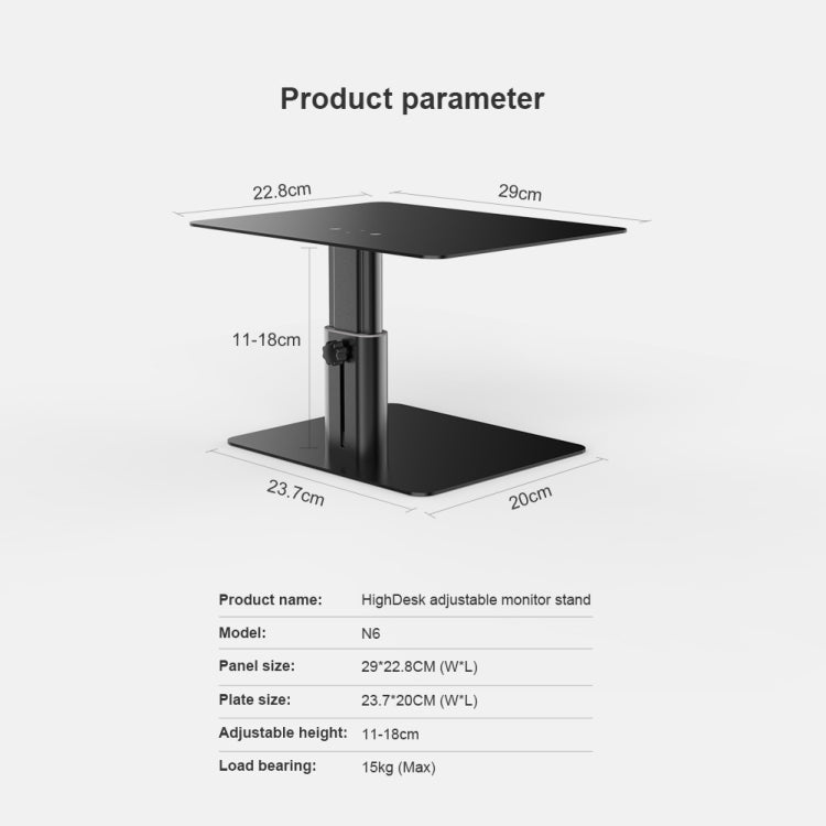 NILLKIN N6 Adjustable High Desk Laptop Monitor Stand Holder (Silver) - free shipping - PMC TechLife - Order now!