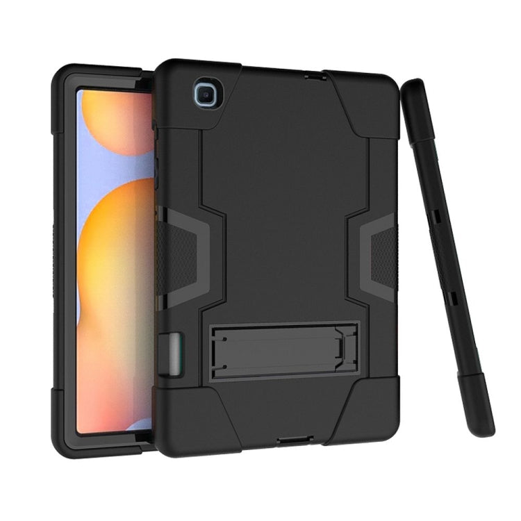 For Samsung Galaxy Tab S6 Lite P610 Contrast Color Robot Shockproof Silicon + PC Protective Case with Holder(Black) - free shipping - PMC TechLife - Order now!