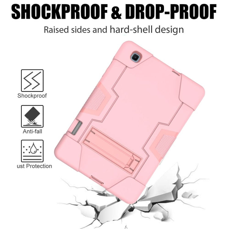 For Samsung Galaxy Tab S6 Lite P610 Contrast Color Robot Shockproof Silicon + PC Protective Case with Holder(Rose Gold) - free shipping - PMC TechLife - Order now!