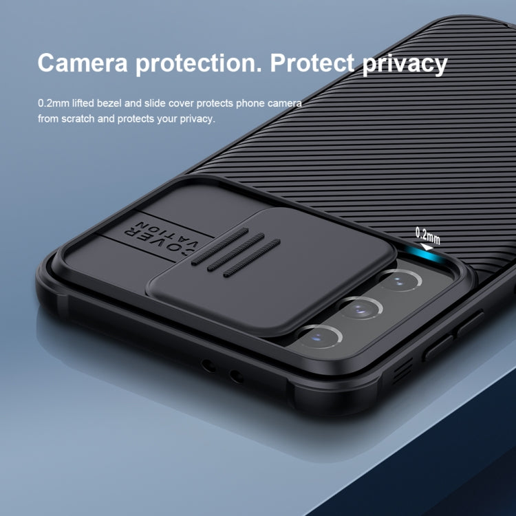 For Samsung Galaxy S21 5G NILLKIN Black Mirror Pro Series Camshield Full Coverage Dust-proof Scratch Resistant Phone Case(Blue) - free shipping - PMC TechLife - Order now!