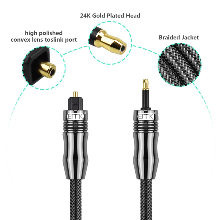 EMK OD6.0mm 3.5mm Digital Sound Toslink to Mini Toslink Digital Optical Audio Cable, Length:2m - Audio Optical Cables by EMK | Online Shopping South Africa | PMC TechLife | Buy Now Pay Later Mobicred