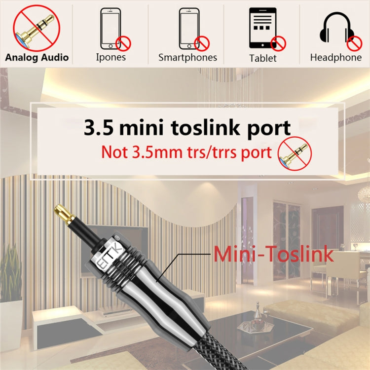 EMK OD6.0mm 3.5mm Digital Sound Toslink to Mini Toslink Digital Optical Audio Cable, Length:3m - Audio Optical Cables by EMK | Online Shopping South Africa | PMC TechLife | Buy Now Pay Later Mobicred