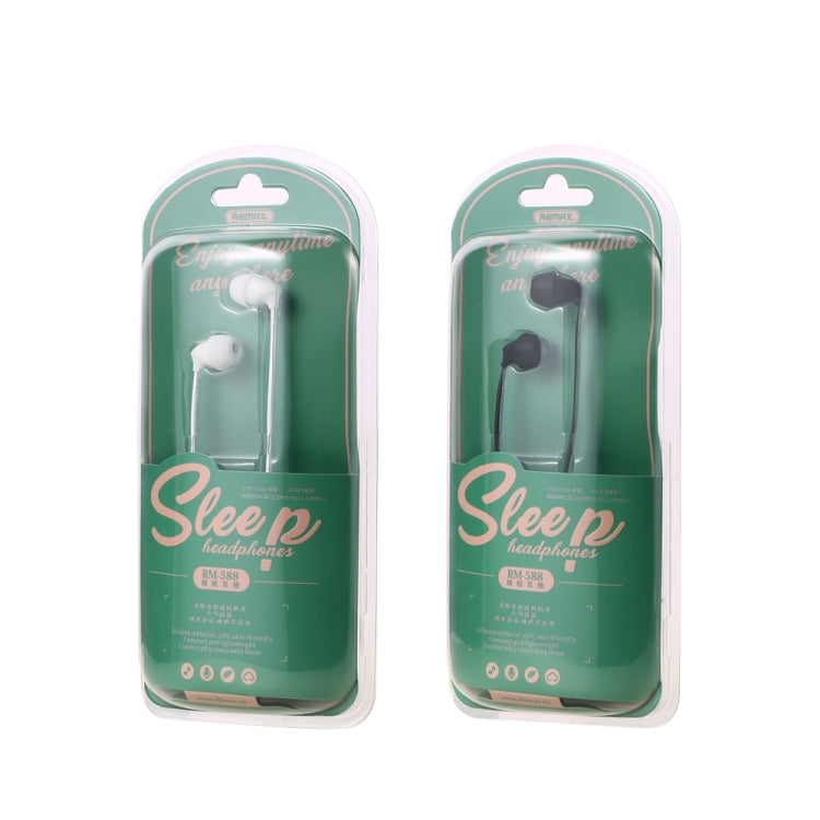 REMAX RM-588 In-Ear Stereo Sleep Earphone with Wire Control & MIC & Support Hands-free(White) - Normal Style Earphone by REMAX | Online Shopping South Africa | PMC TechLife | Buy Now Pay Later Mobicred