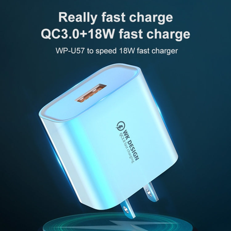 WK WP-U57 Max 18W Maxspeed QC3.0 Fast Charger +  USB to Micro USB Data Cable, Plug Type:EU Plug - free shipping - PMC TechLife - Order now!