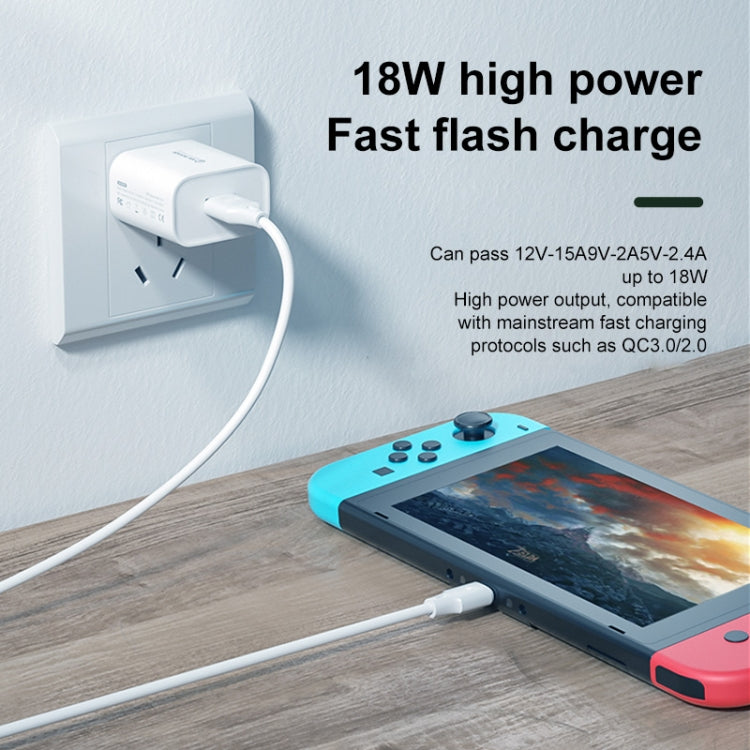 WK WP-U57 Max 18W Maxspeed QC3.0 Fast Charger +  USB to Micro USB Data Cable, Plug Type:EU Plug - free shipping - PMC TechLife - Order now!