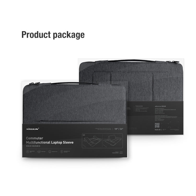 NILLKIN Commuter Multifunctional Laptop Sleeve For 14.0 inch and Below(Dark Gray) - 14.1 inch by NILLKIN | Online Shopping South Africa | PMC TechLife | Buy Now Pay Later Mobicred