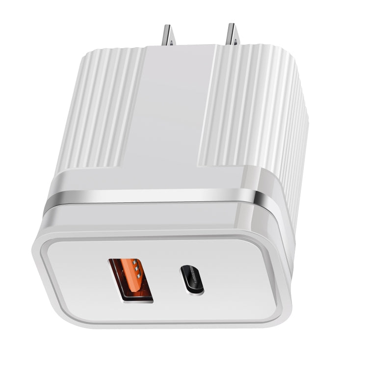 RSY USB + USB-C / Type-C Dual Ports Fast Charging Travel Charger, US Plug(White) - free shipping - PMC TechLife - Order now!