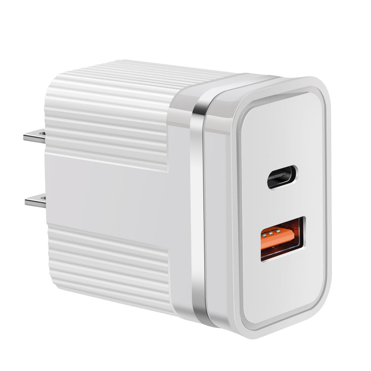 RSY USB + USB-C / Type-C Dual Ports Fast Charging Travel Charger, US Plug(White) - free shipping - PMC TechLife - Order now!