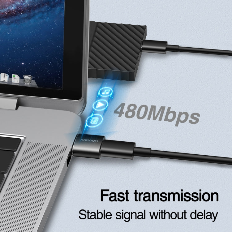 JOYROOM S-H152 3A USB Male to USB-C / Type-C Female OTG Adapter(Black) - OTG Adapter by JOYROOM | Online Shopping South Africa | PMC TechLife | Buy Now Pay Later Mobicred