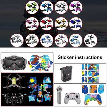 FPV-TZ-SF 4 in 1 Waterproof Anti-Scratch Decal Skin Wrap Stickers Personalized Film Kits for DJI FPV Drone & Goggles V2 & Remote Control & Rocker(Fluorescent Red) - Protective Film & Stickers by PMC Jewellery | Online Shopping South Africa | PMC Jewellery