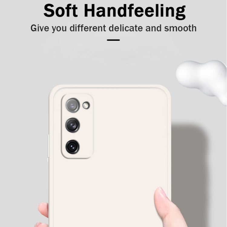 For Samsung Galaxy S20 FE Solid Color Imitation Liquid Silicone Straight Edge Dropproof Full Coverage Protective Case(White) - free shipping - PMC TechLife - Order now!