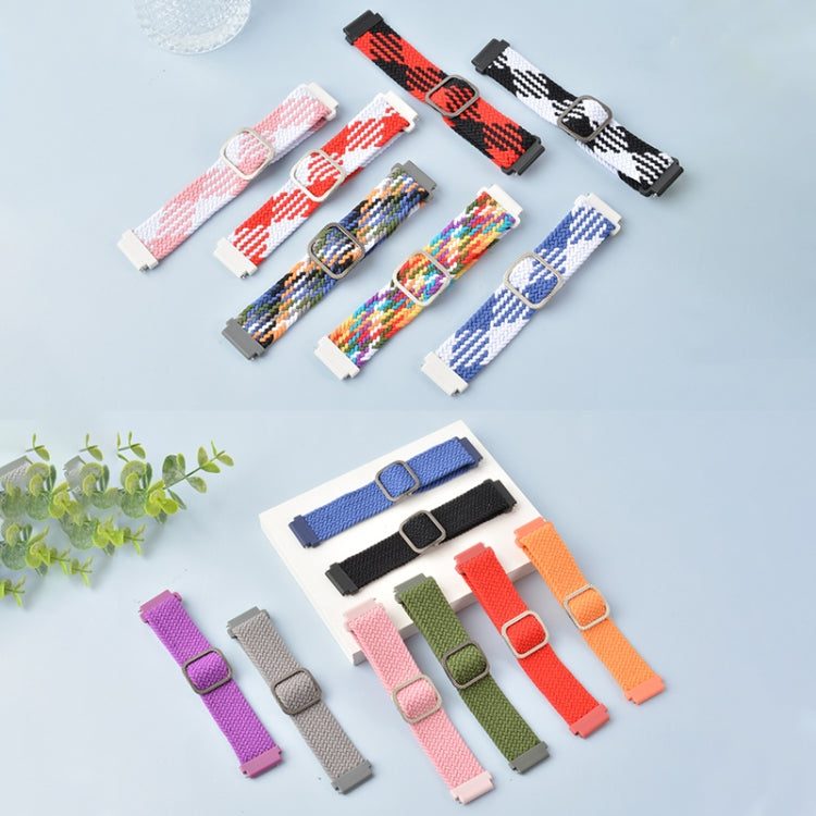 22mm Universal Adjustable Nylon Braided Elasticity Watch Band(Red Black) - 22mm Bands by PMC TechLife | Online Shopping South Africa | PMC TechLife | Buy Now Pay Later Mobicred