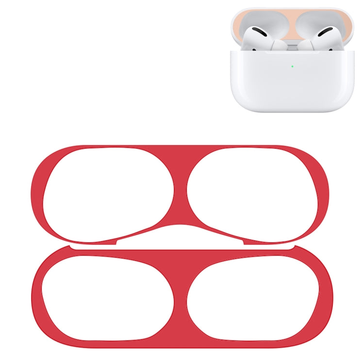 For Apple AirPods Pro Wireless Earphone Protective Case Metal Protective Sticker(Red) - Protective Sticker by PMC TechLife | Online Shopping South Africa | PMC TechLife