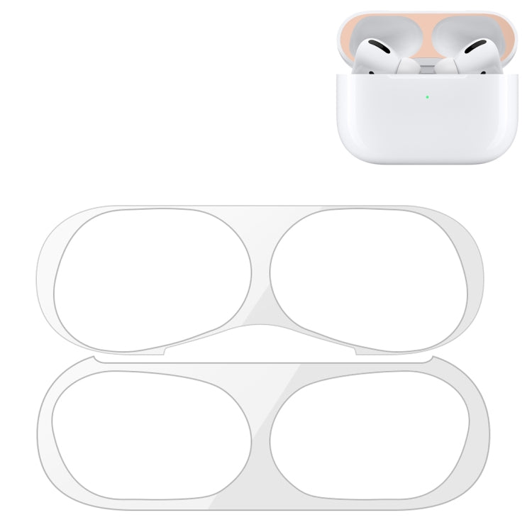 For Apple AirPods Pro Wireless Earphone Protective Case Metal Protective Sticker(Silver) - Protective Sticker by PMC TechLife | Online Shopping South Africa | PMC TechLife