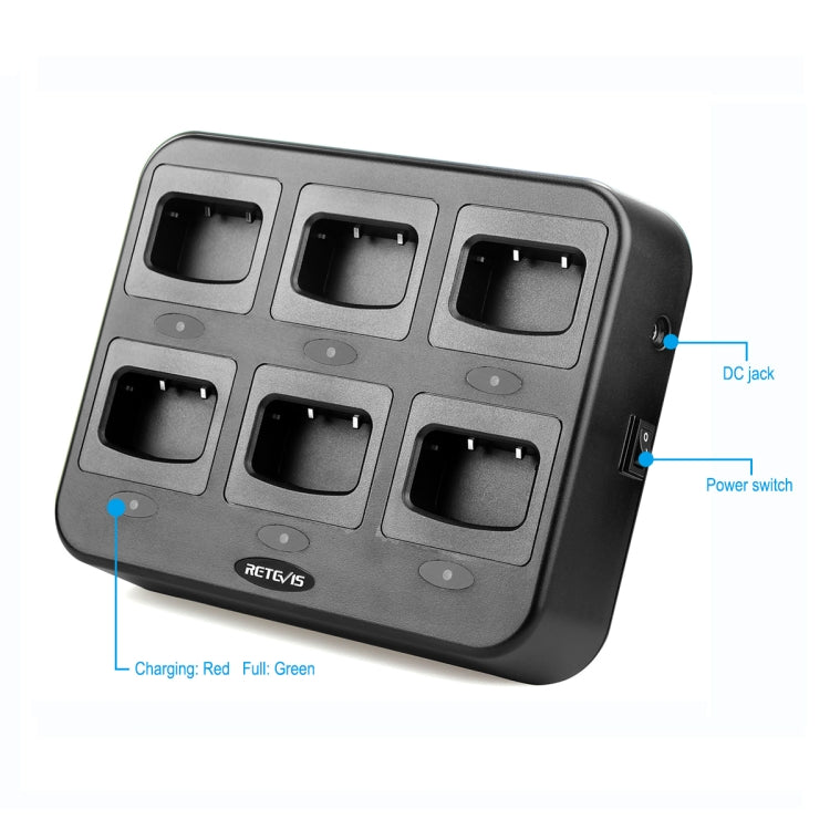 RETEVIS RTC777 Six-Way Walkie Talkie Charger for Retevis H777, UK Plug - free shipping - PMC TechLife - Order now!