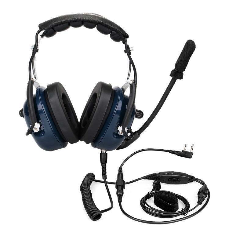 RETEVIS EH050K 2 Pin Adjustable Volume Noise Reduction Aviation Headphone Microphone with Finger PTT - free shipping - PMC TechLife - Order now!