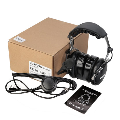 RETEVIS EH070K 2 Pin Adjustable Volume Binaural Noise Reduction Headphone Microphone - Microphones & Headsets by RETEVIS | Online Shopping South Africa | PMC Jewellery | Buy Now Pay Later Mobicred