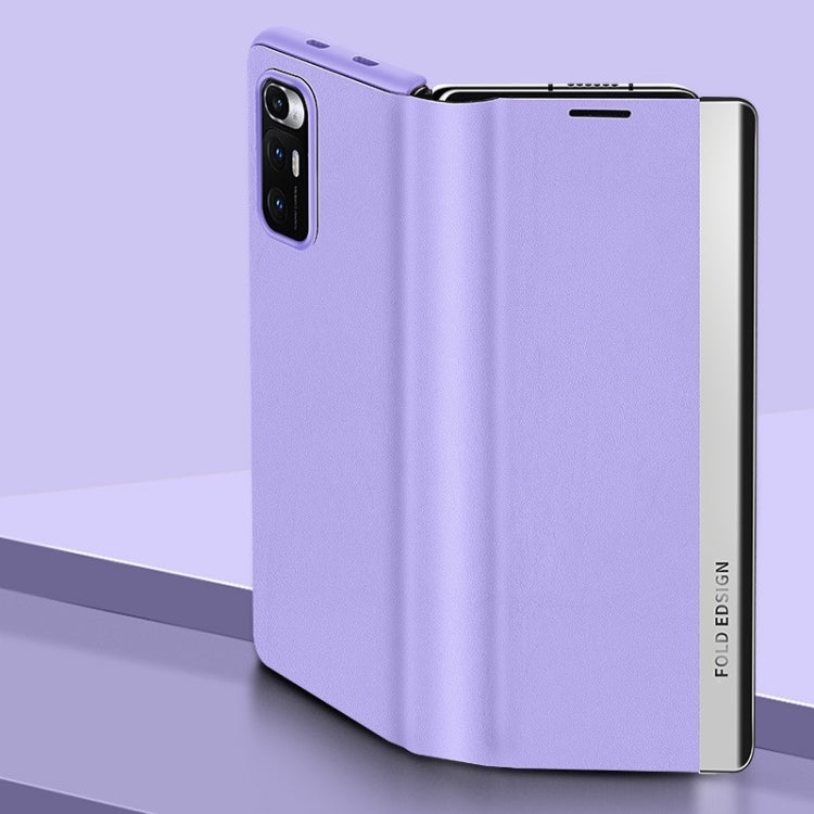 For Xiaomi Mi Mix Fold Matte First Layer Cowhide Folding Leather Case(Purple) - Xiaomi Cases by PMC TechLife | Online Shopping South Africa | PMC TechLife