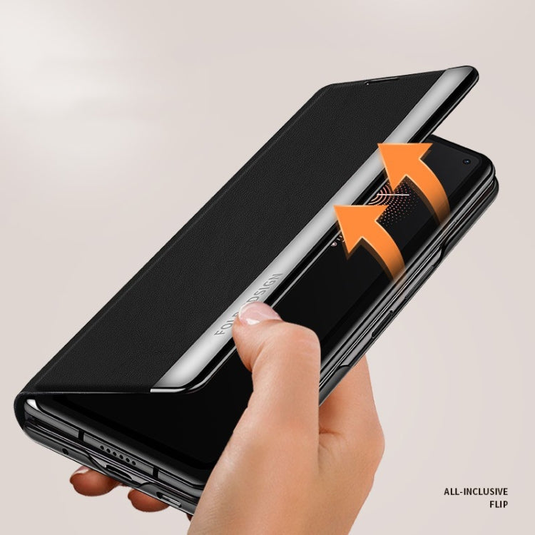 For Xiaomi Mi Mix Fold Matte First Layer Cowhide Folding Leather Case(Purple) - Xiaomi Cases by PMC TechLife | Online Shopping South Africa | PMC TechLife