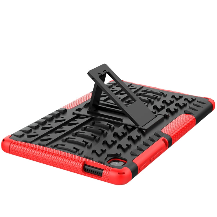 For Samsung Galaxy Tab A7 Lite Tire Texture Shockproof TPU+PC Protective Case with Holder(Red) - Tab A7 Lite T220 / T225 by PMC Jewellery | Online Shopping South Africa | PMC Jewellery