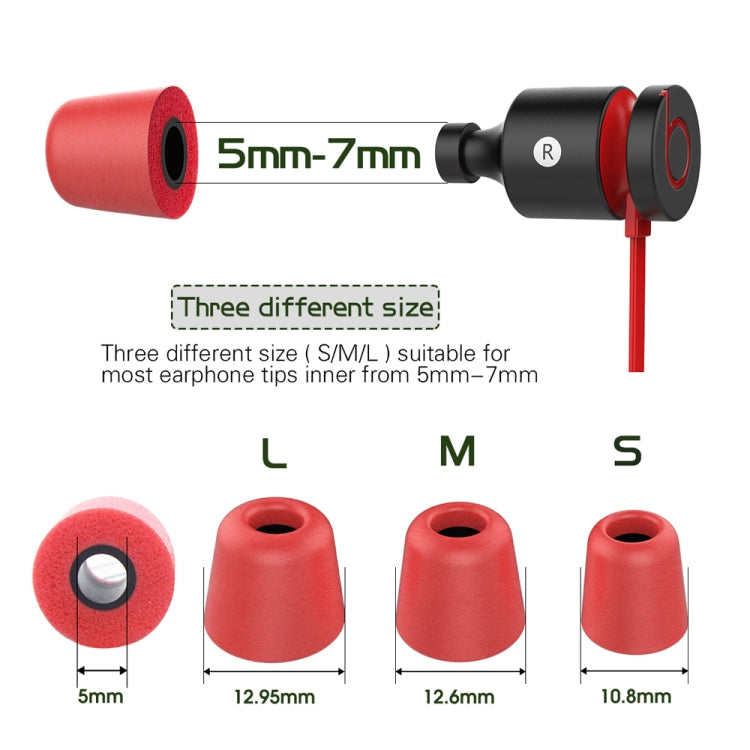 6 Pairs New Bee NB-M1 Slow Rebound Memory Foam Ear Caps with Storage Box, Suitable for 5mm-7mm Earphone Plugs(Red) - Anti-dust & Ear Caps by New Bee | Online Shopping South Africa | PMC Jewellery