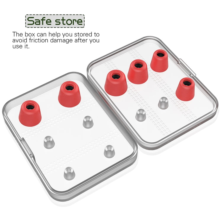 6 Pairs New Bee NB-M1 Slow Rebound Memory Foam Ear Caps with Storage Box, Suitable for 5mm-7mm Earphone Plugs(Red) - Anti-dust & Ear Caps by New Bee | Online Shopping South Africa | PMC Jewellery