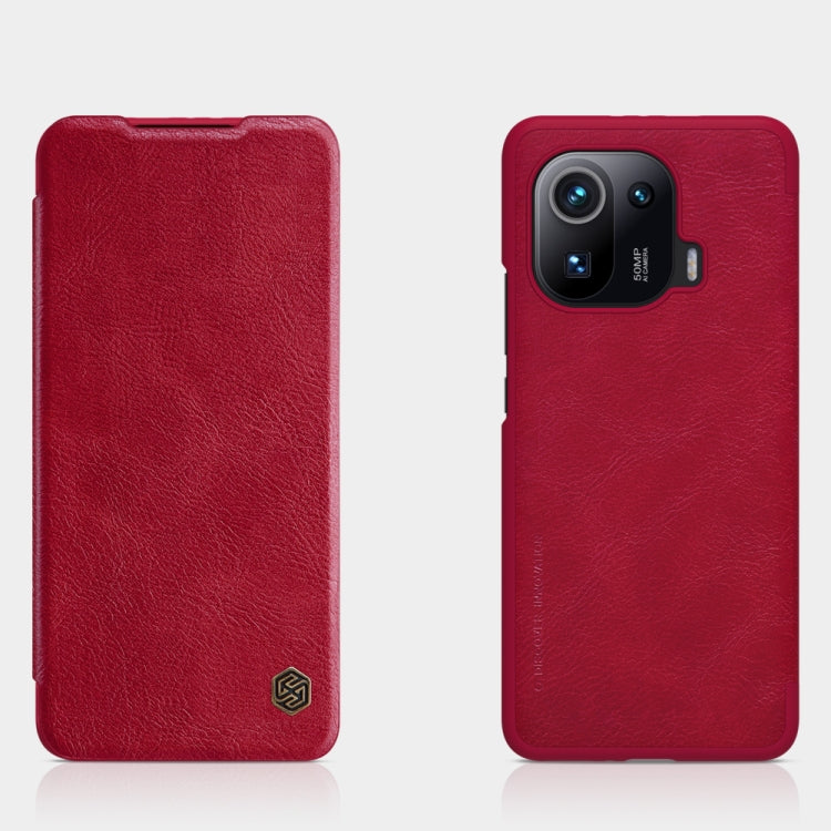 For Xiaomi Mi 11 Pro NILLKIN QIN Series Crazy Horse Texture Horizontal Flip Leather Case with Card Slot(Red) - Xiaomi Cases by NILLKIN | Online Shopping South Africa | PMC Jewellery
