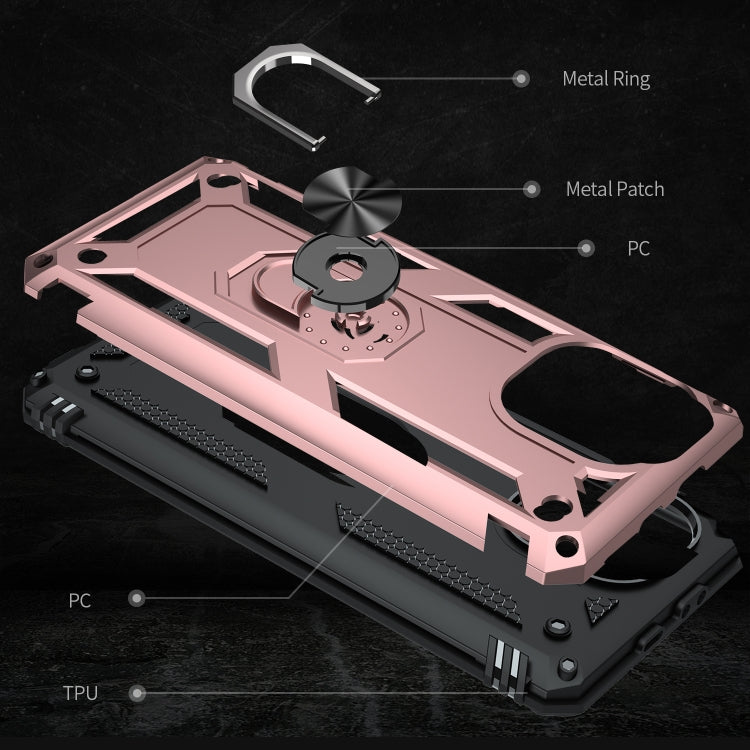 For Xiaomi Mi 11 Lite 5G Shockproof TPU + PC Protective Case with 360 Degree Rotating Holder(Rose Gold) - free shipping - PMC TechLife - Order now!