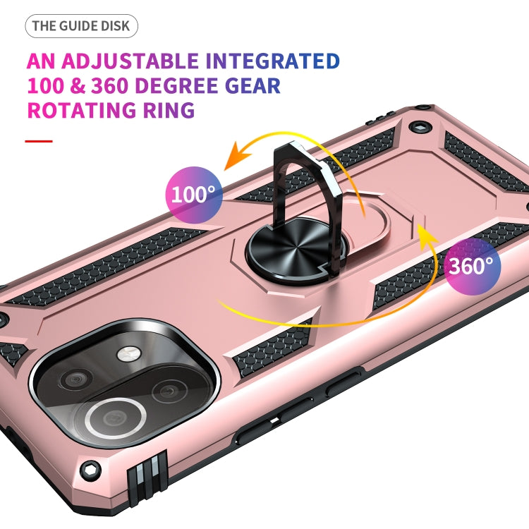 For Xiaomi Mi 11 Lite 5G Shockproof TPU + PC Protective Case with 360 Degree Rotating Holder(Rose Gold) - free shipping - PMC TechLife - Order now!