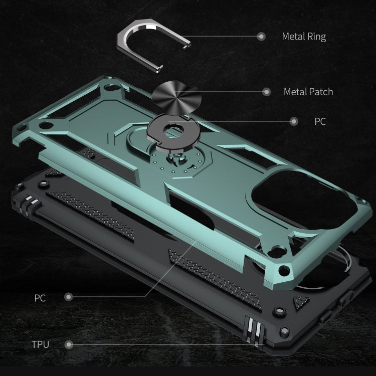 For Xiaomi Mi 11 Lite 5G Shockproof TPU + PC Protective Case with 360 Degree Rotating Holder(Dark Green) - free shipping - PMC TechLife - Order now!