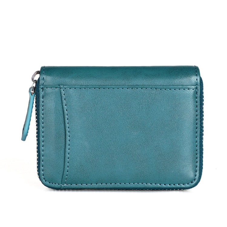 RFID Anti-theft Zipper Leather Coin Purse Coin Storage Bag(Blue) - Antimagnetic RFID Package by PMC TechLife | Online Shopping South Africa | PMC TechLife | Buy Now Pay Later Mobicred
