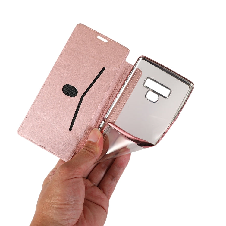 For Samsung Galaxy Note9 Bronzing Plating PU + TPU Horizontal Flip Leather Case with Holder & Card Slot(Pink White) - free shipping - PMC TechLife - Order now!