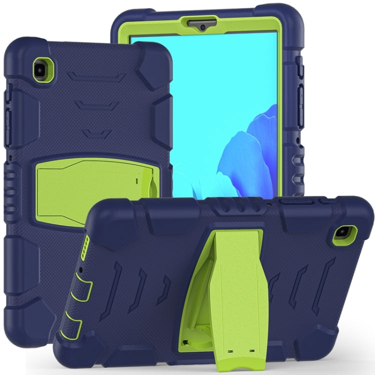 For Samsung Galaxy Tab A7 Lite 8.7 inch 2021 3-Layer Protection Screen Frame + PC + Silicone Shockproof Combination Case with Holder(NavyBlue+Lime) - free shipping - PMC TechLife - Order now!