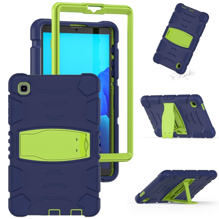 For Samsung Galaxy Tab A7 Lite 8.7 inch 2021 3-Layer Protection Screen Frame + PC + Silicone Shockproof Combination Case with Holder(NavyBlue+Lime) - free shipping - PMC TechLife - Order now!