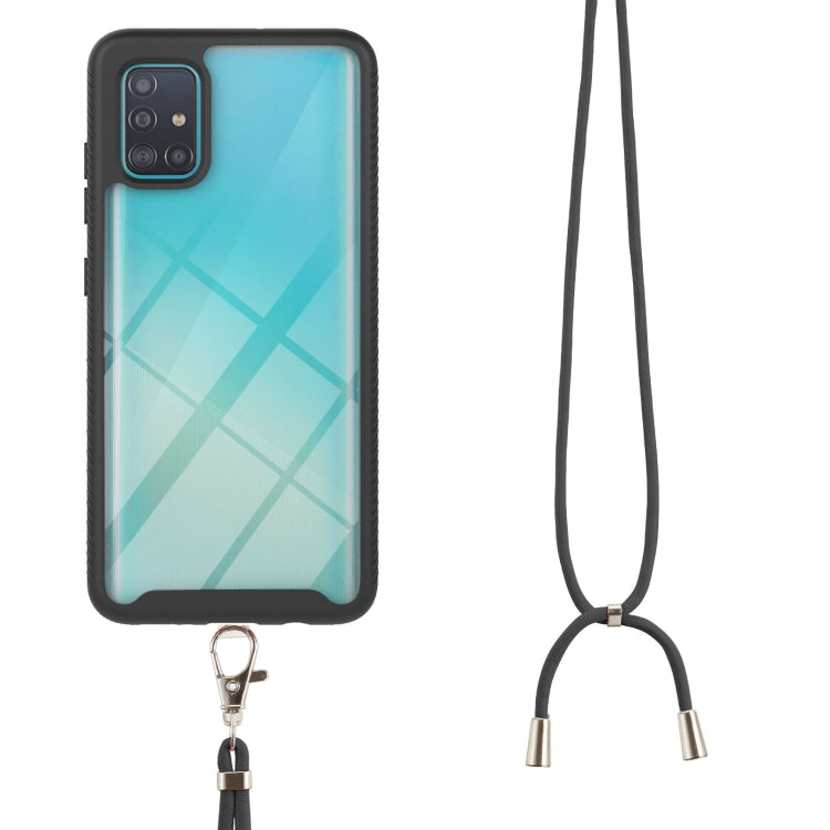 For Samsung Galaxy A51 / A515 Starry Sky Solid Color Series Shockproof PC + TPU Protective Case with Neck Strap(Black) - free shipping - PMC TechLife - Order now!