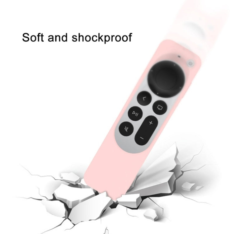 Silicone Protective Case Cover with Rope For Apple TV 4K 4th Siri Remote Controller(White) - Apple TV Accessories by PMC TechLife | Online Shopping South Africa | PMC TechLife