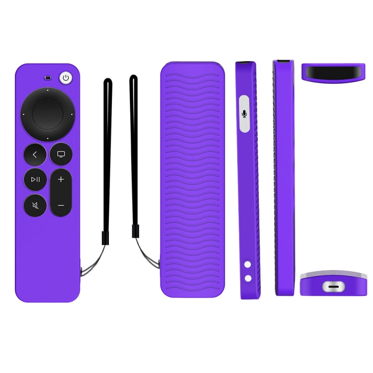 Silicone Protective Case Cover For Apple TV 4K 4th Siri Remote Controller(Purple) - Apple TV Accessories by PMC TechLife | Online Shopping South Africa | PMC TechLife